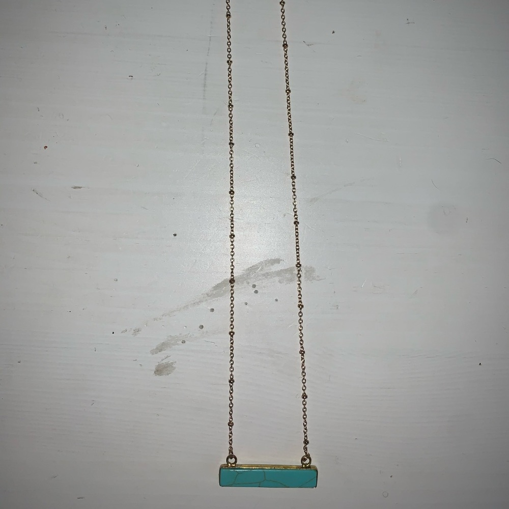teal bar necklace